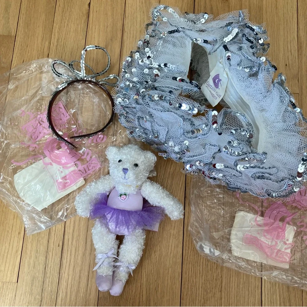 Costume NWT & Used 1x Ballerina 3 piece Bundle; Gund Bear +Curtain Call Tutu Set